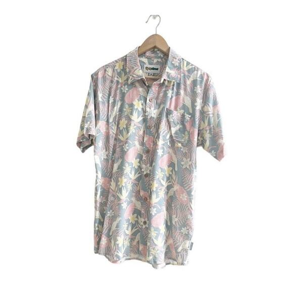 Tipsy Elves Men’s Birds In Paradise Collared Button Down Shirt Medium Preppy - Picture 3 of 11